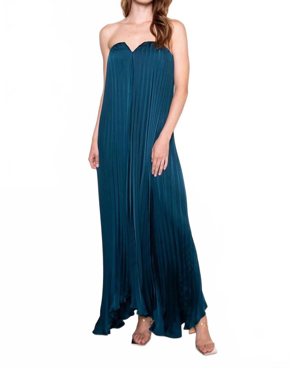 NEW FORE COLLECTION women's capri pleated dress in turquoise